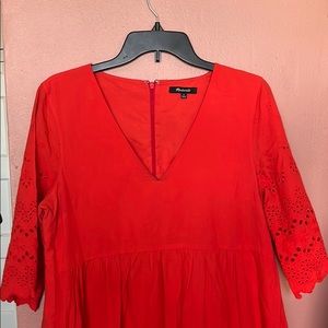 Madewell red eyelet dress
